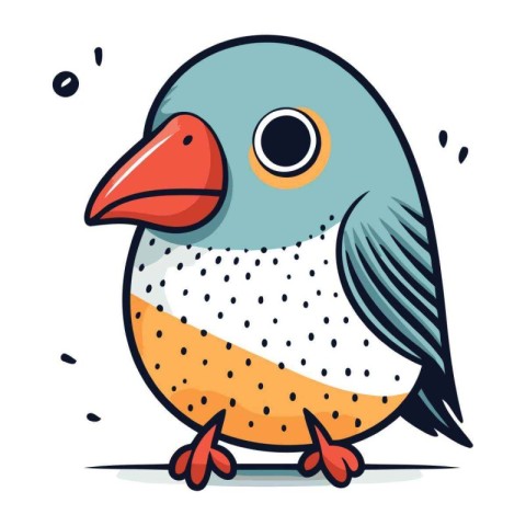 Cute cartoon vector illustration of a cute little parrot bird.