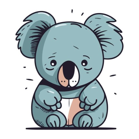 Cute cartoon koala. Vector illustration of a cute koala.