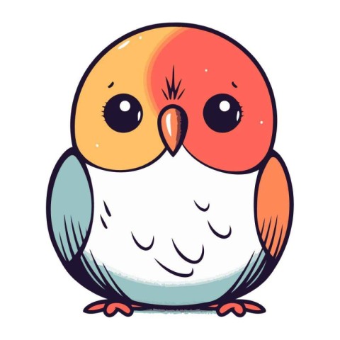 Cute cartoon owl. Vector illustration isolated on a white backgr