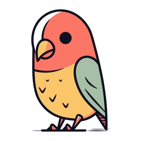 Cute little bird. Vector illustration in doodle style.