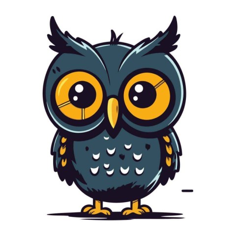 Cute cartoon owl. Vector illustration isolated on a white backgr