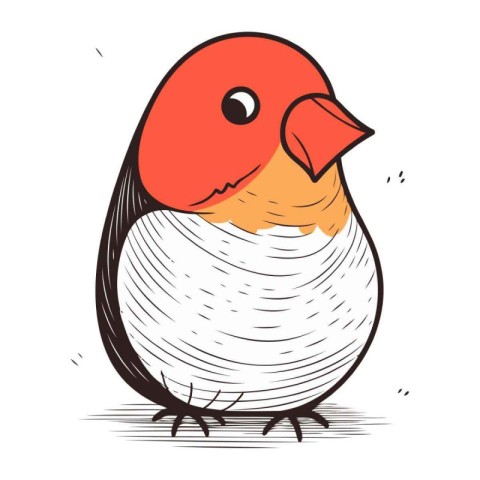 Illustration of a cute cartoon parrot on a white background.