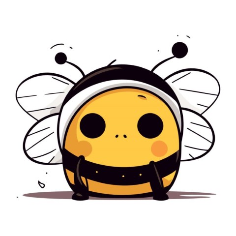 Cute Bee Cartoon Mascot Character. Vector Illustration.