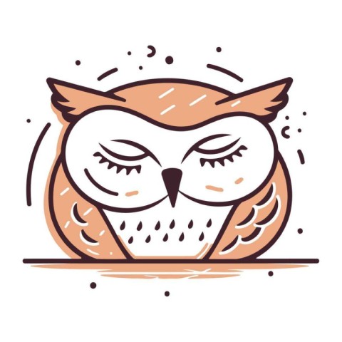 Cute owl. Vector illustration in doodle style isolated on white