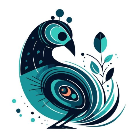 Peacock. vector illustration. isolated on a white background.