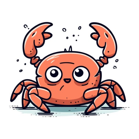 Cute cartoon crab. Vector illustration isolated on the white bac