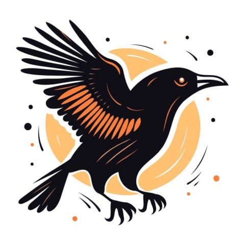 Crow. Vector illustration. Isolated on a white background.