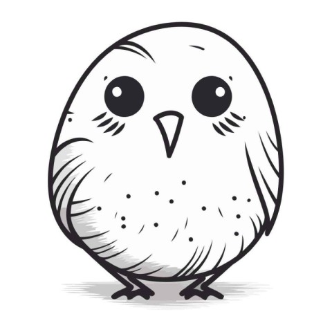 Cute owl isolated on white background. Vector illustration in sk