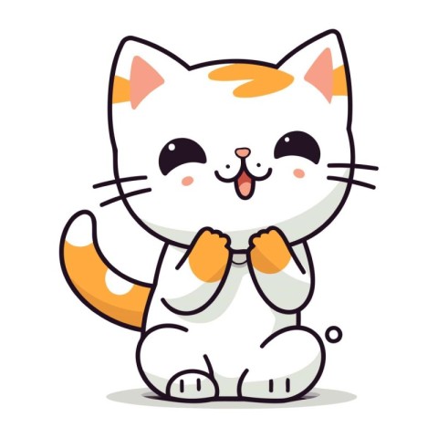 Cute cat cartoon character vector illustration. Cute cartoon cat