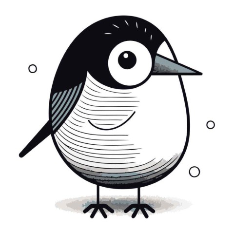 Cute cartoon bird isolated on a white background. Vector illustr