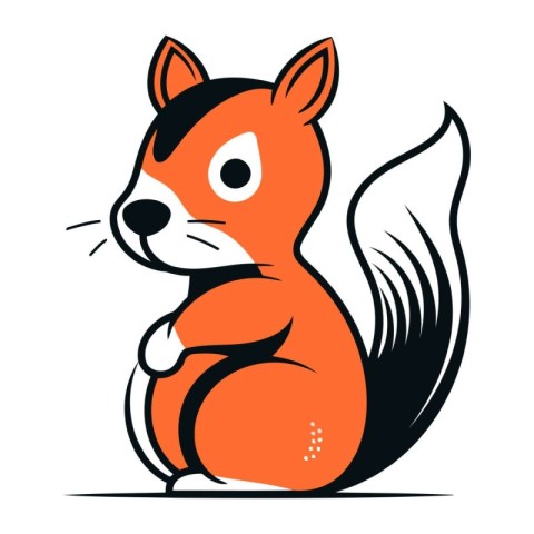 Squirrel. Vector illustration. Isolated on a white background.