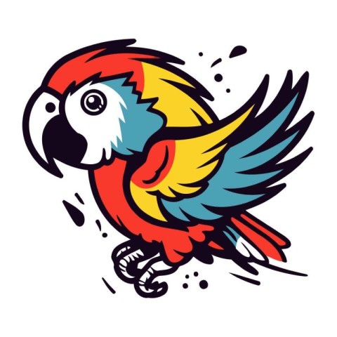 Parrot vector illustration. Isolated on white background. Vector