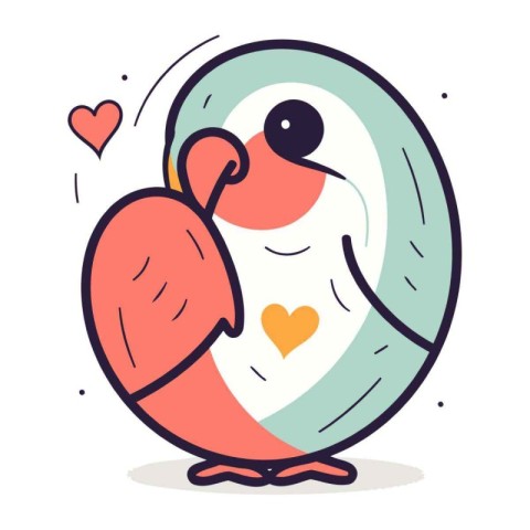 Cute penguin in love. Vector illustration in cartoon style.