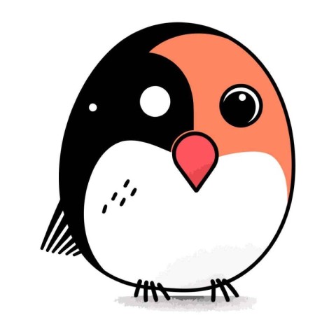 Cute cartoon penguin on a white background. Vector illustration.