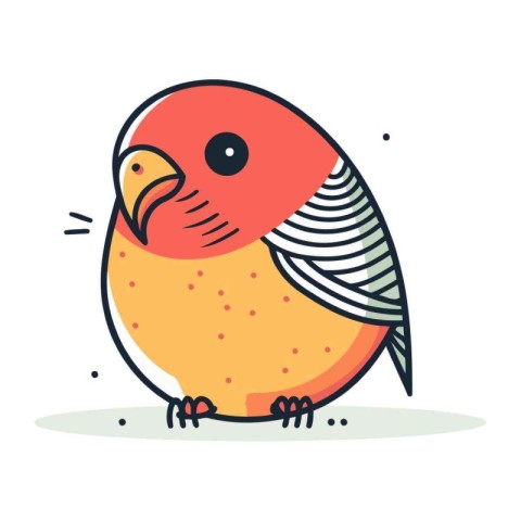 Vector illustration of a cute little bird on a white background.