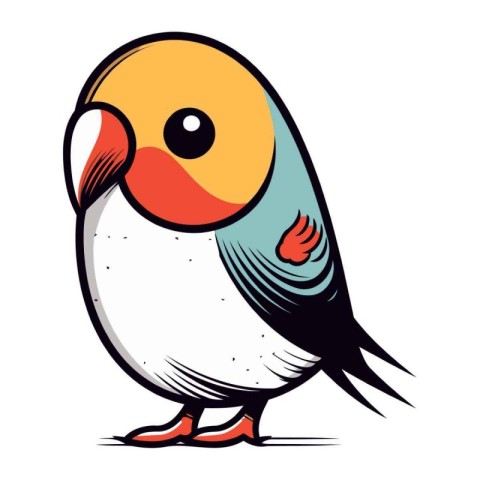 Illustration of a cute parrot isolated on a white background.