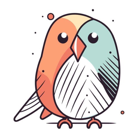 Cute parrot vector illustration. Cartoon doodle parrot.