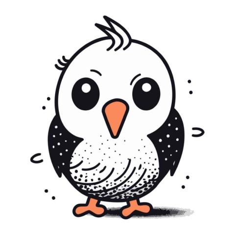 Cute cartoon owl. Vector illustration isolated on a white backgr