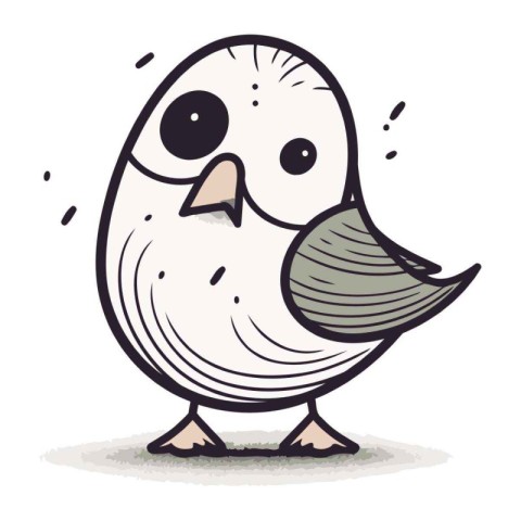 Illustration of a cute bird on a white background. vector illust