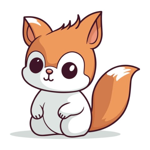 Cute cartoon squirrel. Vector illustration isolated on a white b