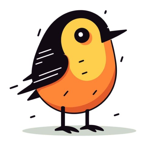 Cute cartoon bird. Vector illustration isolated on a white backg