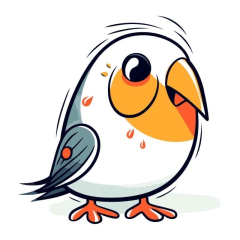 Cute cartoon parrot. Vector illustration isolated on white backg