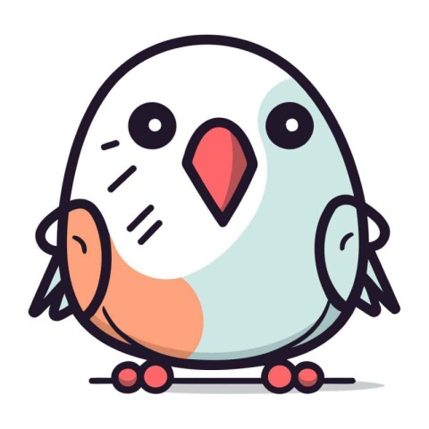 Vector illustration of a cute cartoon parrot on a white backgrou