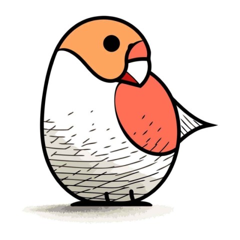 cute little bullfinch cartoon vector illustration. hand drawn st