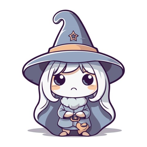 Cute witch isolated on a white background. Cartoon style vector