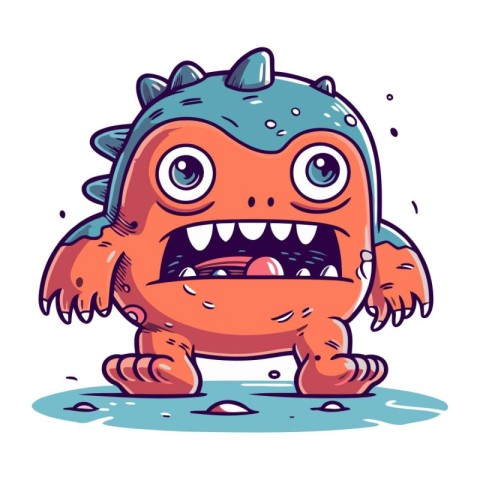 Cartoon monster. Vector illustration. Isolated on white backgrou