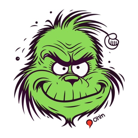 Angry monster face. Vector illustration. Isolated on white backg