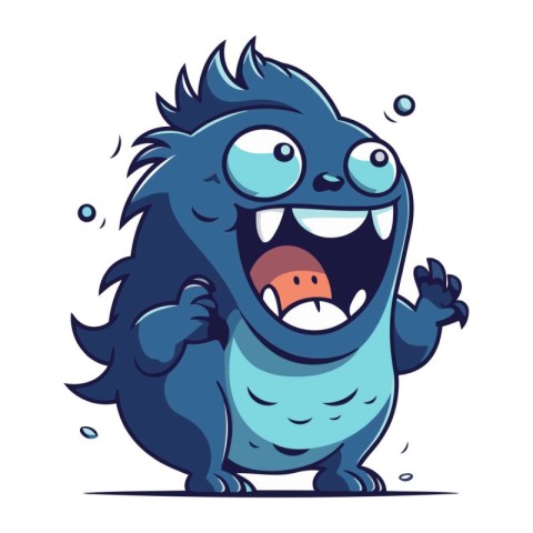 Funny cartoon monster. Vector illustration. Isolated on white ba