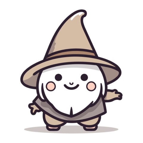 Cute Wizard Character Vector Illustration. Cute Wizard Character