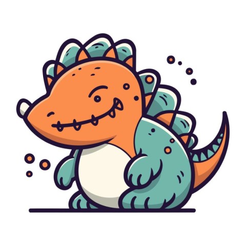 Cute dinosaur. Vector illustration in cartoon style. Isolated on