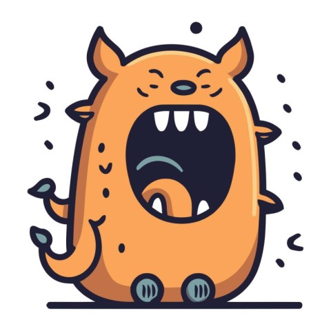 Funny monster. Vector illustration in flat style. Cartoon charac