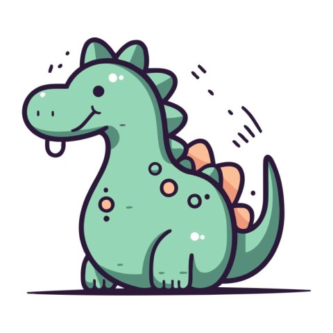 Cute cartoon dinosaur. Vector illustration in doodle style.