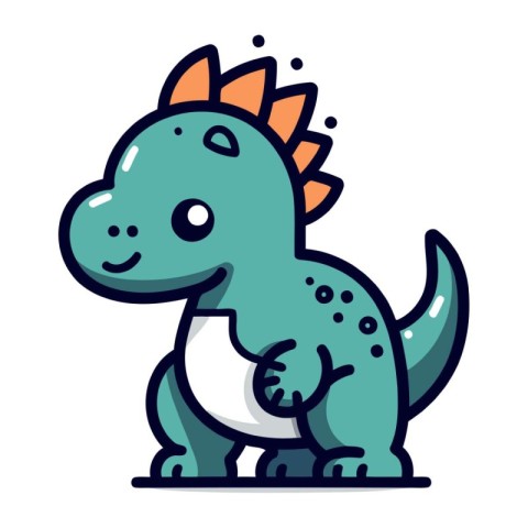 Cute dinosaur cartoon vector illustration. Isolated on white bac