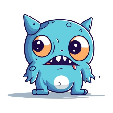 Cartoon monster. Cute monster. Vector illustration. Cartoon mons