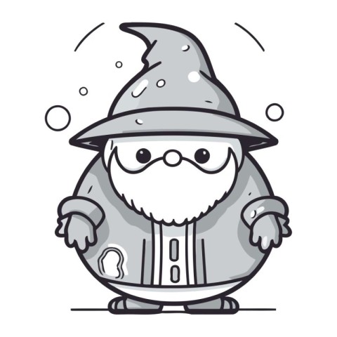 Cartoon Wizard Vector Character. Cute Wizard Wearing Spooky Cost