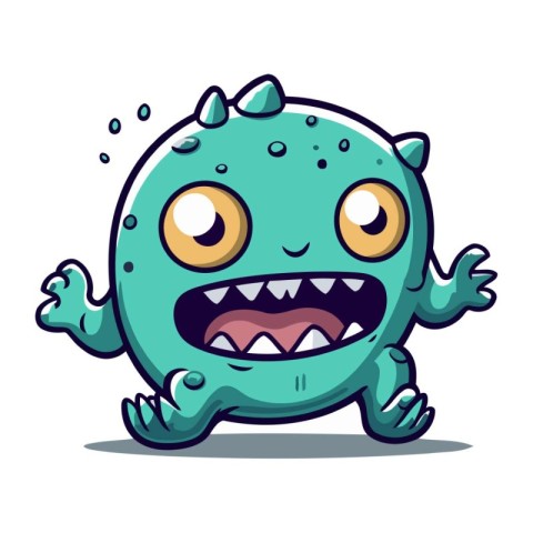 Cartoon monster character. Vector illustration isolated on a whi