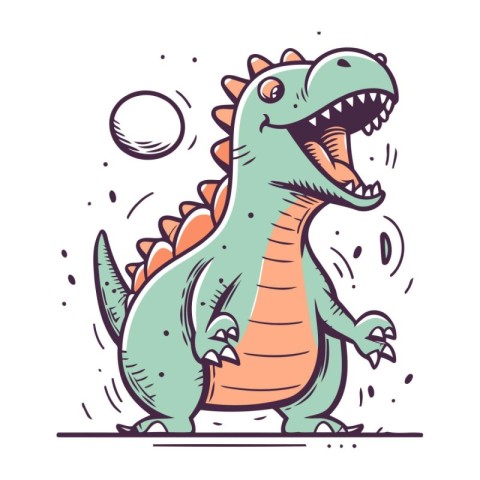 Cute cartoon dinosaur vector illustration. Cute dinosaur vector