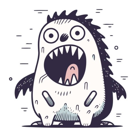 Funny cartoon monster. Vector illustration. Cute monster charact