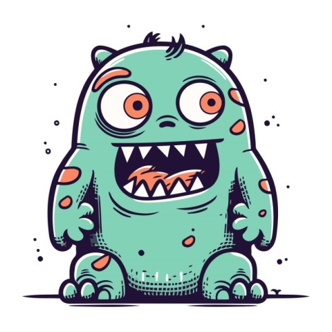 Cartoon monster with big eyes. Vector illustration of a monster.