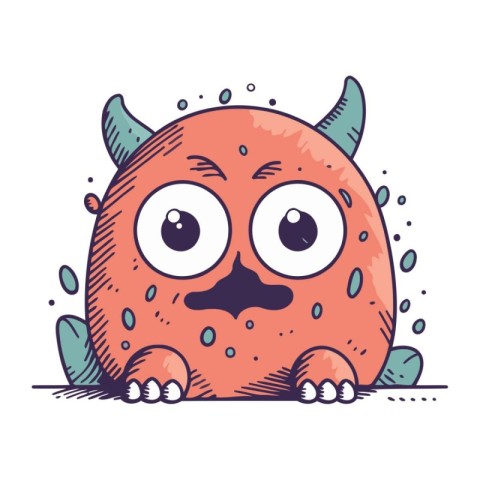 Cartoon monster. Vector illustration of a monster with eyes and