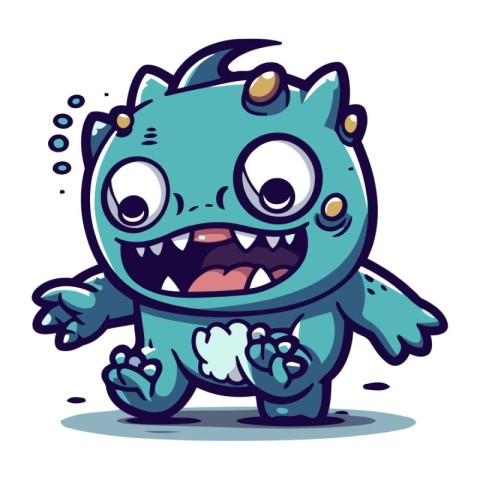 Funny cartoon monster. Vector illustration of a monster. Cartoon