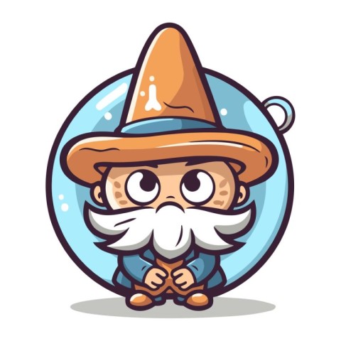 Wizard character cartoon style. Vector illustration isolated on