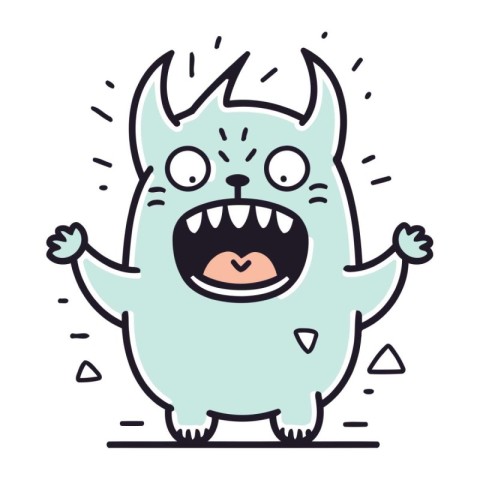 Funny monster. Vector illustration in cartoon style. Isolated on