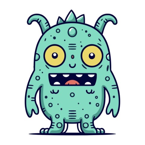 Funny cartoon monster. Vector illustration of a funny monster ch