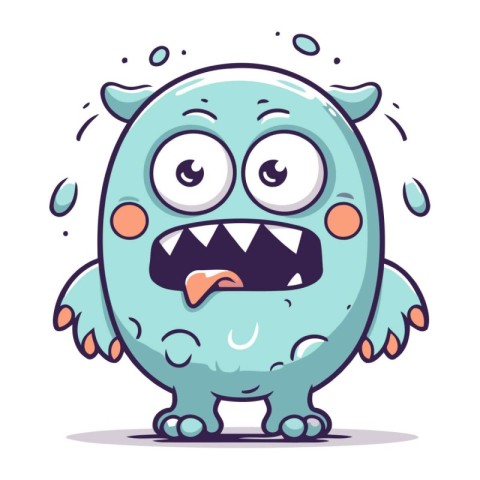 Funny cartoon monster. Vector illustration. Cute monster charact