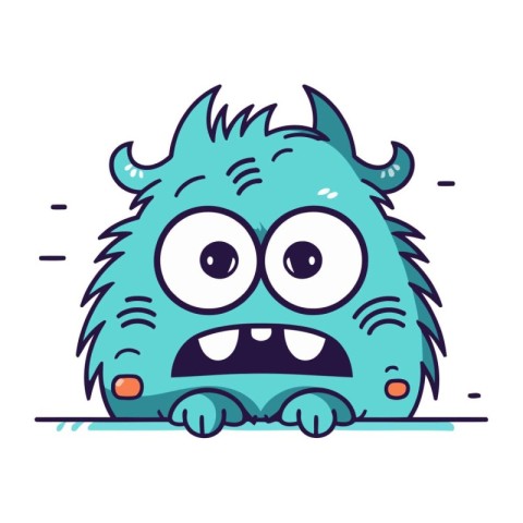 Funny cartoon monster. Vector illustration. Isolated on white ba